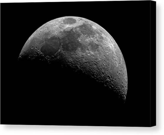 Illuminated Half of the Moon Canvas Art Print by Brandon Wichmann