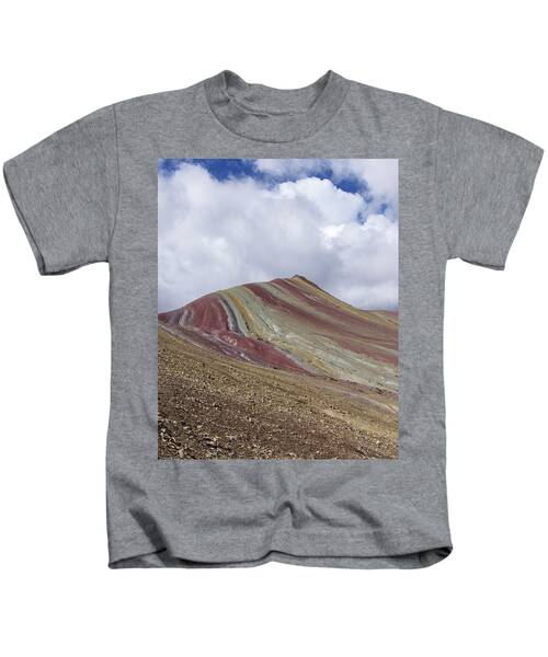 Colorful Mountain Range Under Cloudy Sky Kids T-Shirt