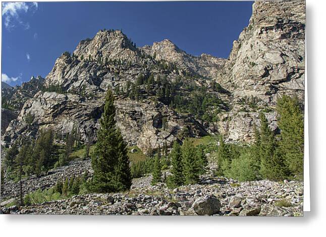 Majestic Mountain Peaks Under Blue Sky In Cascade Canyon Greeting Card