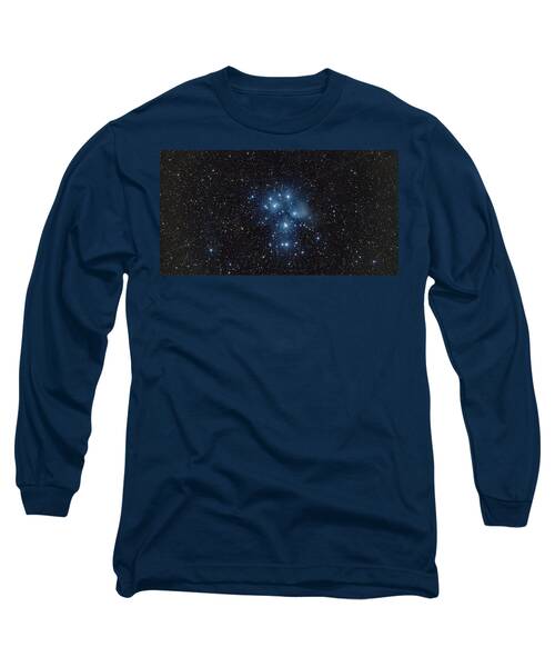 Pleiades Cluster in Cosmic Night Long Sleeve T-Shirt by Brandon Wichmann