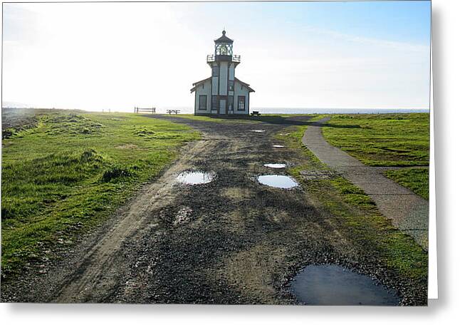 Lighthouse Under A Bright Sky Greeting Card