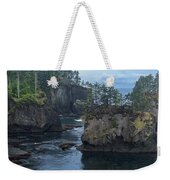 Serene Coastal Rocky Landscape Weekender Tote Bag