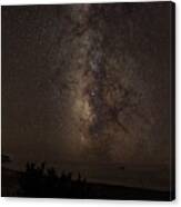 Milky Way Over Tranquil Shoreline Canvas Print