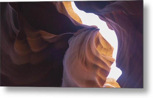 Antelope Canyon Curves And Light Play Metal Print