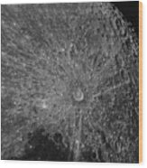 Lunar Surface Craters In Detail Wood Print
