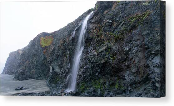 Secluded Coastal Waterfall Cascade Canvas Art Print by Brandon Wichmann