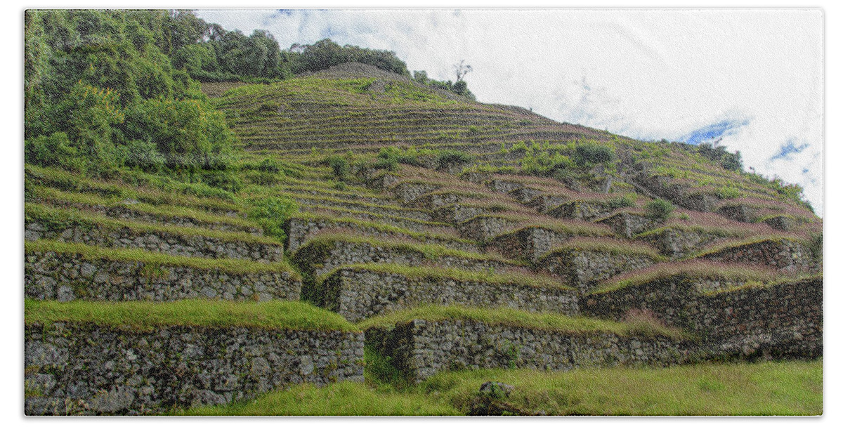 Ancient Terraces Amidst Greenery Bath Towel