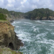 Coastal Bridge Over Rushing Waters Poster