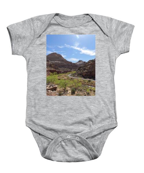 Winding Road Through Desert Canyon Baby One-Piece
