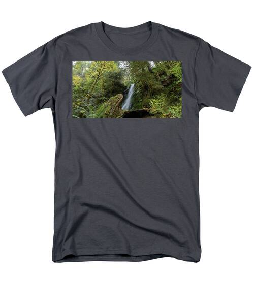 Serene Waterfall in Lush Forest Men's T-Shirt  (Regular Fit)