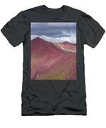 Vibrant Red Mountain Landscape T-Shirt