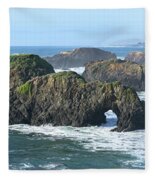 Majestic Coastal Rock Formations Fleece Blanket