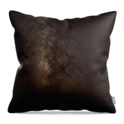 Milky Way Over Tranquil Shoreline Throw Pillow