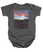 Desert Sunset Over Rugged Terrain Baby One-Piece
