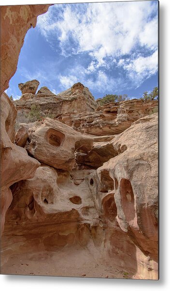 Majestic Rock Formations In Capitol Reef National Park Metal Print