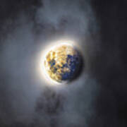 Celestial Moon In Ethereal Glow Poster