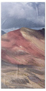Rainbow Mountain Range Under Cloudy Skies Beach Towel