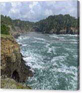 Coastal Bridge Over Rushing Waters Canvas Print