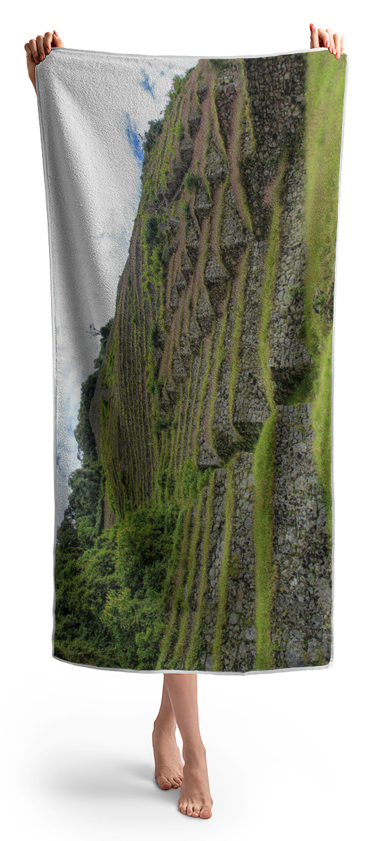 Ancient Terraces Amidst Greenery Beach Towel