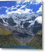 Majestic Mountain Overlooks Humantay Lake Metal Print