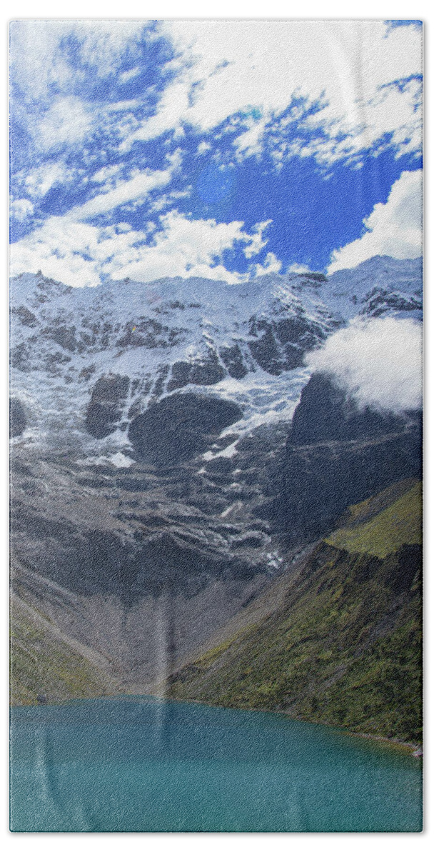 Majestic Mountain Overlooks Humantay Lake Hand Towel
