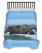 Majestic Coastal Rock Formations Duvet Cover