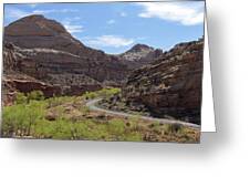 Winding Road Through Desert Canyon Greeting Card