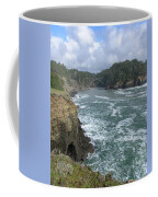 Coastal Bridge Over Rushing Waters Coffee Mug