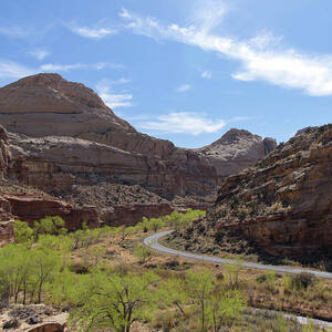 Winding Road Through Desert Canyon by Brandon Wichmann