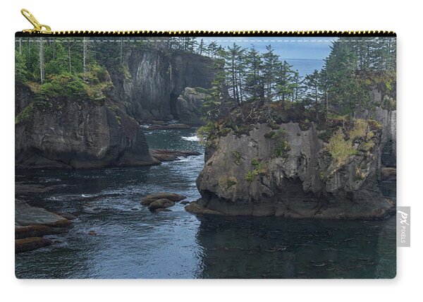 Serene Coastal Rocky Landscape Zip Pouch