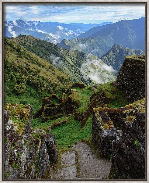 Mysterious Incan Ruins In The Mountains Framed Print