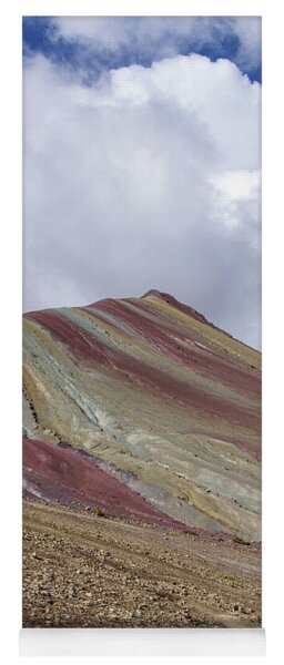 Colorful Mountain Range Under Cloudy Sky Yoga Mat