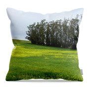 Rolling Hills With Blooming Wildflowers Throw Pillow