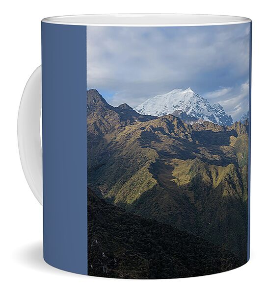 Majestic Andes Mountain Peaks Under Cloudy Sky Coffee Mug