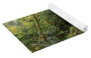 Serene Waterfall in Lush Forest Yoga Mat