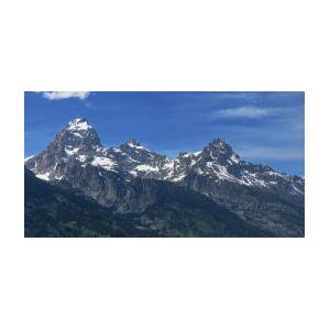 Snow-Capped Teton Mountain Peaks Under Blue Sky by Brandon Wichmann Snow-Capped Teton Mountain Peaks Under Blue Sky by Brandon Wichmann