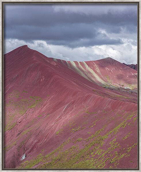 Vibrant Red Mountain Landscape Framed Print