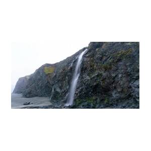 Secluded Coastal Waterfall Cascade by Brandon Wichmann Secluded Coastal Waterfall Cascade by Brandon Wichmann
