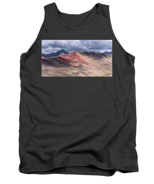 Rainbow Mountain Range Under Cloudy Skies Tank Top