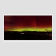 Northern Lights Over Mountain Range Sticker