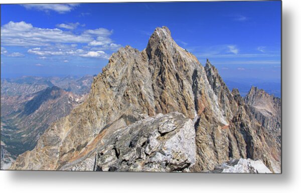 Majestic Mountain Peak Under Clear Skies Metal Print