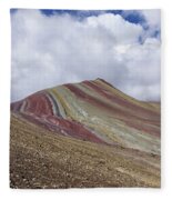 Colorful Mountain Range Under Cloudy Sky Fleece Blanket