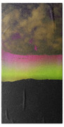 Vibrant Aurora Over Wasatch Mountain Range Bath Towel