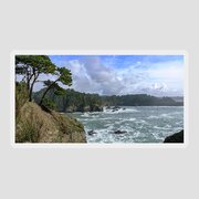 Coastal Serenity With Rugged Cliffs Sticker