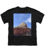Majestic Mountain Peak Under Blue Sky Youth T-Shirt