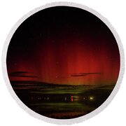 Mesmerizing Northern Lights Display Round Beach Towel by Brandon Wichmann