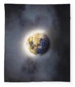 Celestial Moon In Ethereal Glow Fleece Blanket