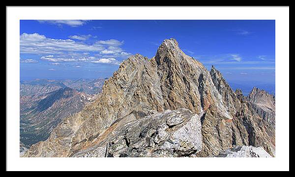 Majestic Mountain Peak Under Clear Skies Framed Print