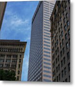 Skyscrapers Against Blue Sky Metal Print