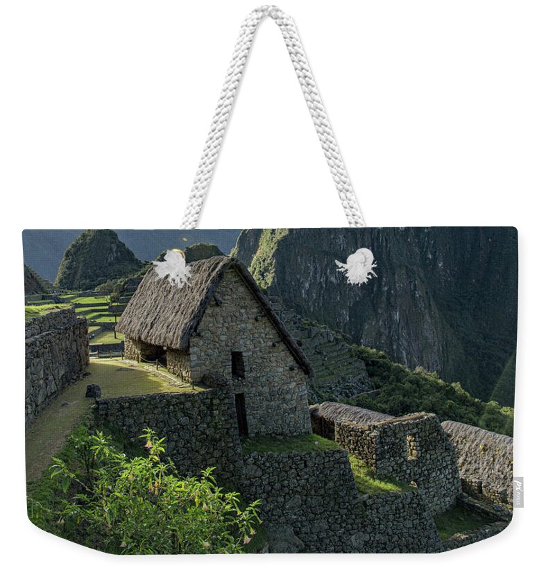 Ancient Ruins With Majestic Mountain Backdrop Weekender Tote Bag